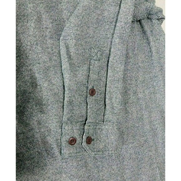 DULUTH TRADING CO green & beige cotton button up shirt relaxed fit, men's size L - Picture 6 of 6